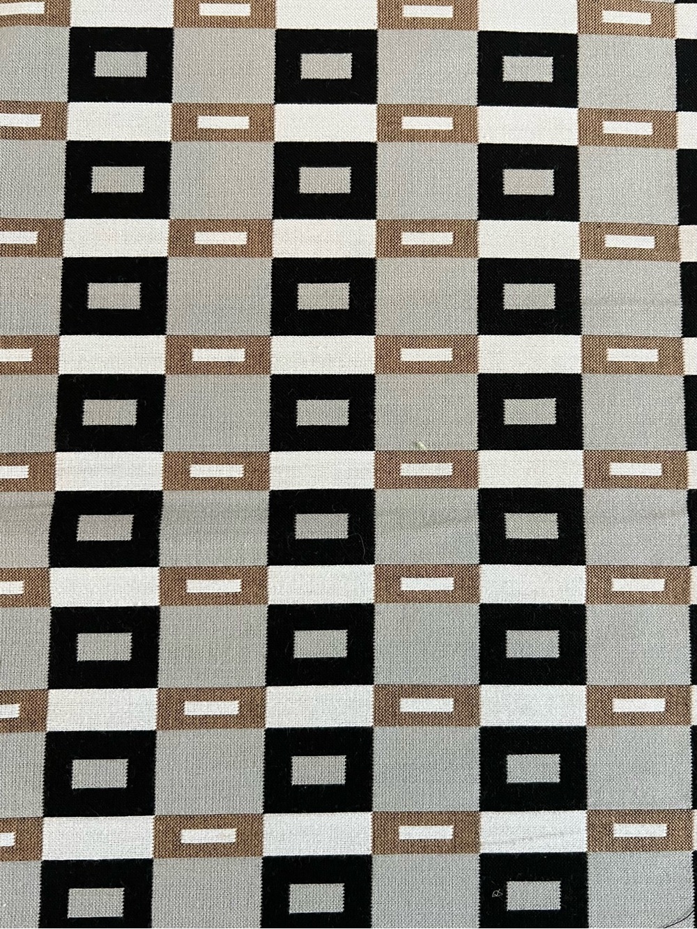 Geometric Checkerboard Print 1/2 Yard Upholstery Fabric Black, Gray, & Brown